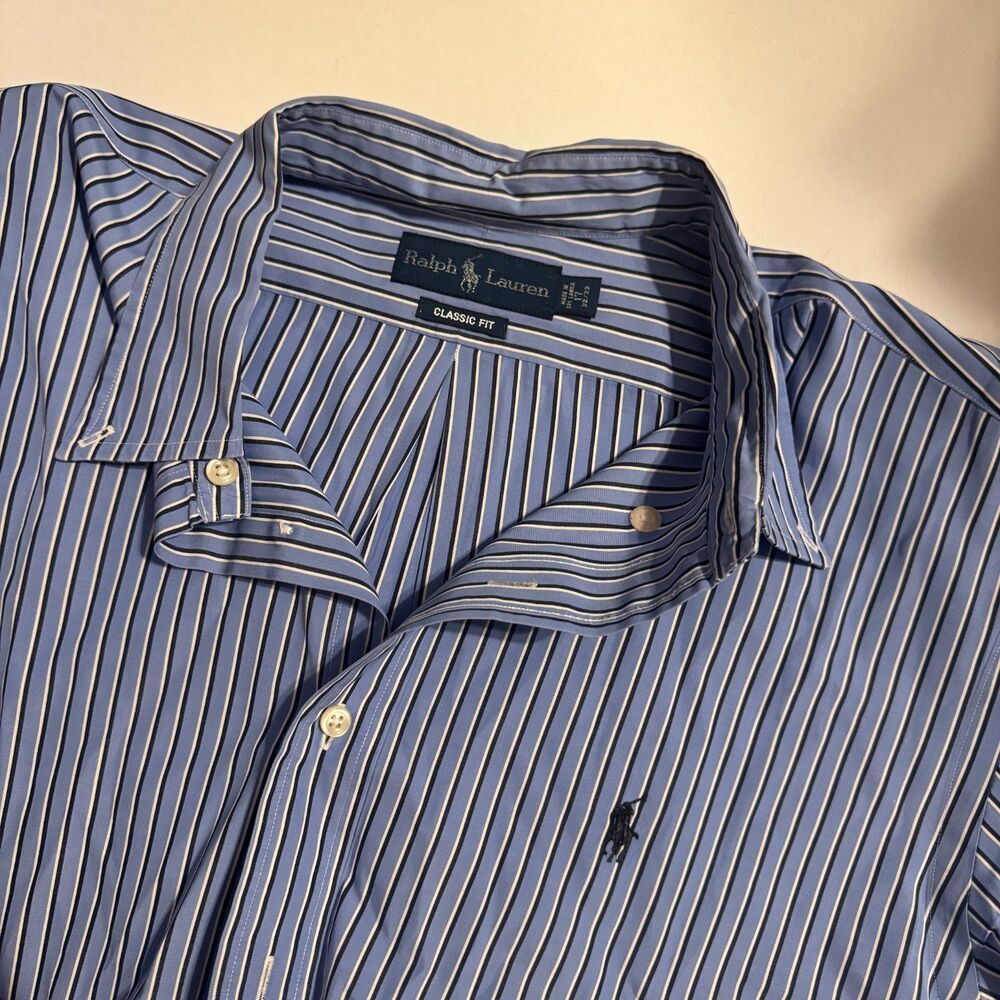VTG RALPH LAUREN MENS CLASSIC FIT‎ BUTTON DOWN WORK DRESS SHIRT SZ 17 32/33